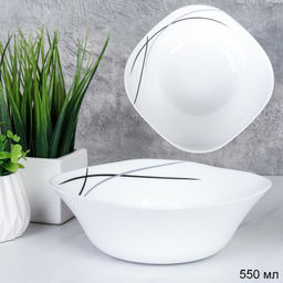 Салатник квадратный 550 мл / LGW-60 -60 (7267-2) /уп 6/72/ Полосы классика