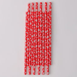 Трубочки для коктейля Снежинки, набор 12 шт.