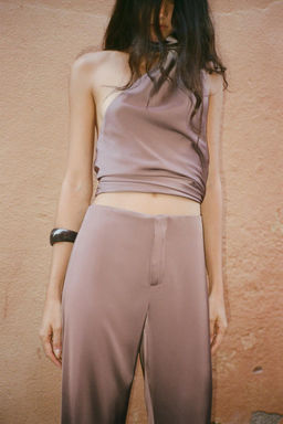 SATIN FLARE TROUSERS - Zara фото 8