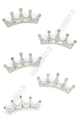 Патчи из фетра со стразами "Корона" 6*2,5 см (10 шт) SF-7699, №3