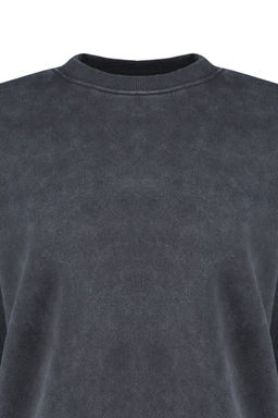 TRENDYOLMILLA Antrasit Eskitme/Soluk Efektli Kal?n Ici Polarl? Oversize/Genis Kal?p Orme Sweatshirt TWOAW24SW00151  фото 6