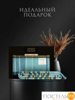 Плед Estia ФОРДЖА син-зел 100% шерсть , 350 гр/м2  фото 8
