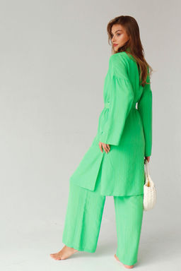 9389 Костюм из кимоно и брюк-палаццо салатовый - Martichelli фото 12