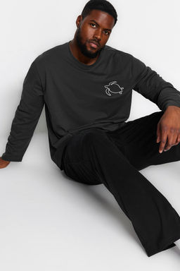 TRENDYOL MAN Yesil %100 Pamuk Regular Fit Nak?sl? Orme Buyuk Beden Pijama Tak?m? TMNAW24AI00004 - Trendyolmilla фото 9