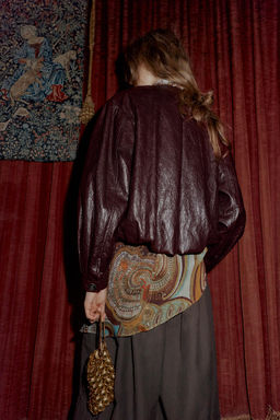 FAUX LEATHER PUFF-BALL BOMBER JACKET - Zara фото 4