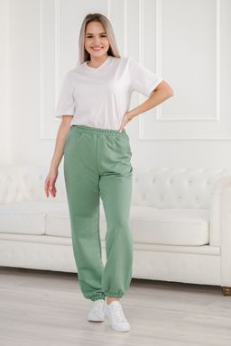 Брюки женские из футера петля Прогулка фисташка - Амадэль фото 9