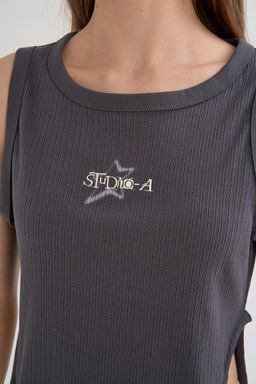 Майка трикотажная Серый ANTA SKATE Knit Tank  фото 7