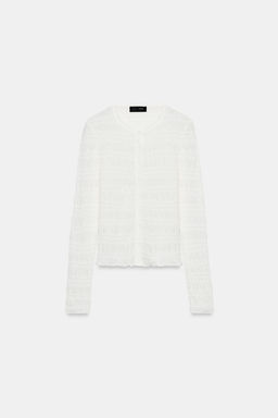 CHAQUETA PUNTO NIDO DE ABEJA / Blanco - Zara фото 2