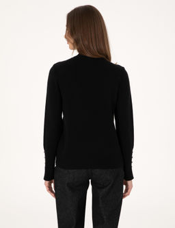 Siyah Slim Fit Basic Kazak - Pierre cardin фото 5