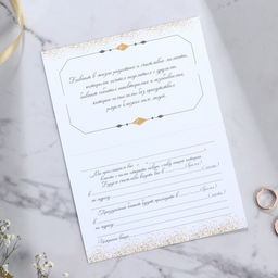 Цена за 8 шт. Приглашение на свадьбу в крафтовом конверте «Золотые блестки», 10 х 15 см.