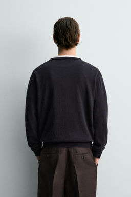 JERSEY LIGERO ALGOD?N - LINO LIMITED EDITION / Marino - Zara фото 3