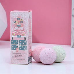 Бомбочки для ванны с добавками новогодние NEW YEAR, 3?40 г, Чистое счастье