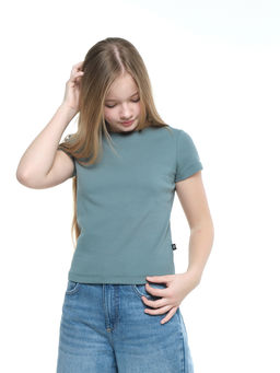 Футболка в рубчик 22-0210 хаки