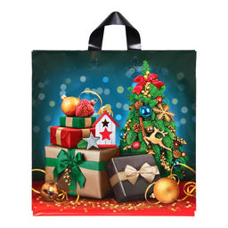 Цена за 25 шт. Пакет новогодний «Подарочный бум», полиэтиленовый с петлевой ручкой, 44×44 см