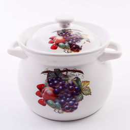 7435-1 Кастрюля с крышкой 1,8 л керамика рис/ягоды MB (х8)