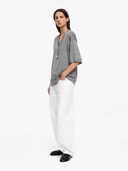 Top de mezcla de seda con cuello de pico - H&m фото 6