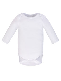 Боди ясельное белое с длинными рукавами