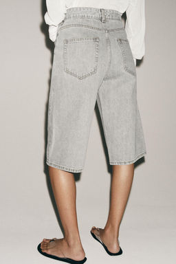 BERMUDA DENIM TIRO MEDIO ZW COLLECTION / Gris - Zara фото 3