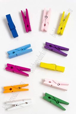 Прищепки деревянные 35 мм (50 шт) SF-2899, ассорти