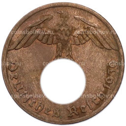 Монета 1 рейхспфенниг 1939 года A Германия
