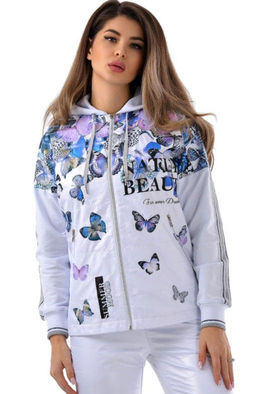 Толстовка из футера комбинированного с принтованной плащевой тканью - А+б коллекция фото 124