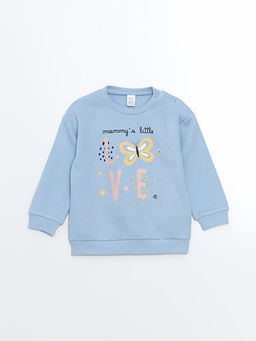 Bisiklet Yaka Bask?l? K?z Bebek E?ofman Tak?m - Waikiki фото 2