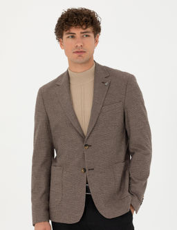 Kahverengi Slim Fit Ceket