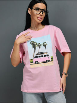 Футболка Пальма розовый женская - София фото 12