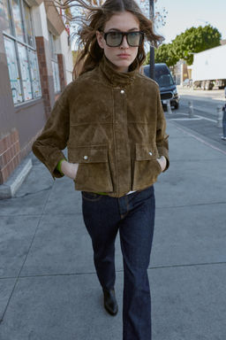100% LEATHER BOMBER JACKET - Zara фото 18