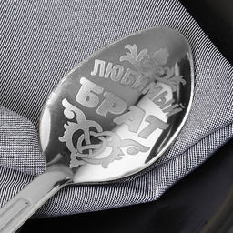 Цена за 2 шт. Ложка чайная с гравировкой Любимый брат, на подарочной открытке, 3?14 см