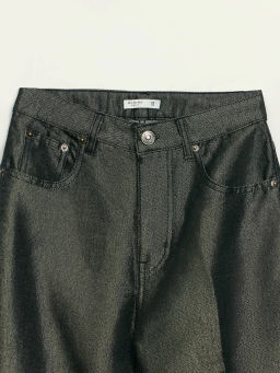 Джинсы зауженные PIPE-STRAIGHT с высокой посадкой с люрексовой нитью / Zarina