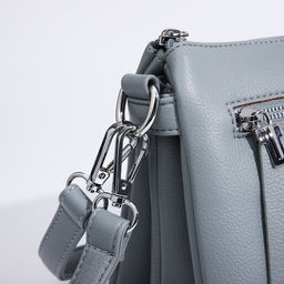 Сумка кросс-боди на молнии, 3 наружных кармана, цвет серо-голубой - Simaland фото 5