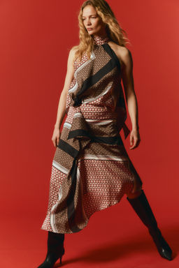 Falda asim?trica de sat?n - H&m фото 3