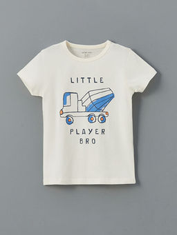 Bisiklet Yaka Bask?l? Erkek Bebek Pijama Tak?m? 2li