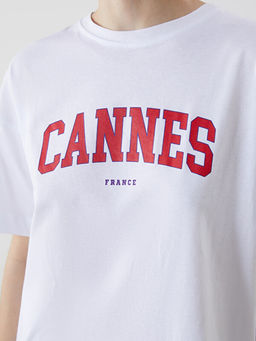 Cannes Bask?l? Oversize Kad?n Ti??rt