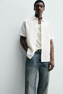 BERMUDA RELAXED FIT ALGOD?N - LINO / Rayas marrones - Zara фото 16
