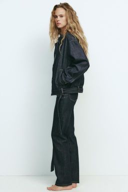 TRF DENIM JACKET WITH BELT - Zara фото 2