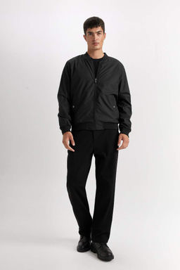 Slim Fit Bomber Mont Ceket Dar Kesim Kolej Yaka Fermuarl? Cift Cepli Mevsimlik Hafif - Defacto фото 3
