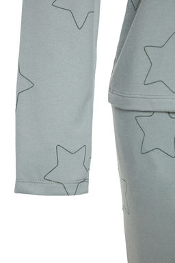 Trendyolmilla Mint %100 Pamuklu Y?ld?zl? Orme Pijama Tak?m? THMAW24PT00234  фото 7