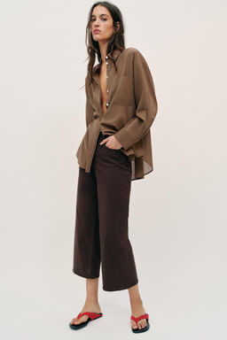 CAMISA OVERSIZE ALGOD?N / Marr?n - Zara фото 2