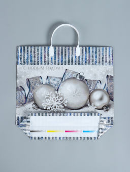 Цена за 10 шт. Пакет новогодний «Лёд», полиэтиленовый с пластиковой ручкой, 38×35 см