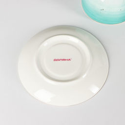 Чайная пара Доляна Млечный путь, 2 предмета: чашка 220 мл, блюдце d=13.5 см, фарфор, бирюзовая