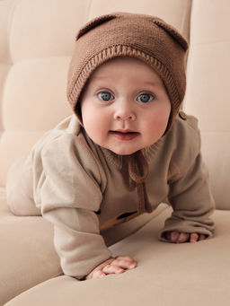 Шапка вязаная детская «Крошка Я», размер 48-50, кофейная