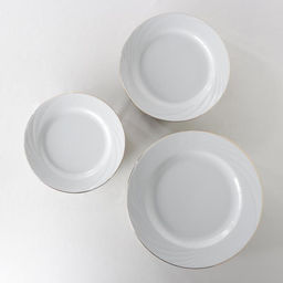 Сервиз столовый Добрушский завод «Голубка», 18 предметов: d=17.5 см, d=20 см, d=24 см, фарфор, белый