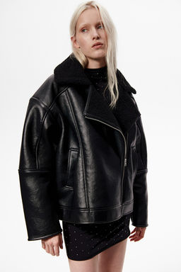 Cazadora biker con forro de borreguito - H&m фото 3