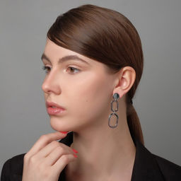 Серьги висячие Притяжение стиль, цвет серебро, 7,6см - Queen fair фото 6