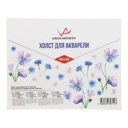 Холст грунтованный на картоне "VISTA-ARTISTA" VCA-4050 акварельный 100% хлопок 40 х 50 см 280 г/кв.м экстра-мелкое зерно мелкозернистый