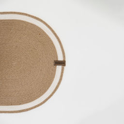 Коврик из джута овальный 50х80 см с белым кантом