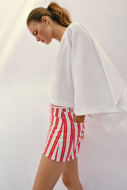 SHORTS MOM FIT RAYAS / Raya Roja - Zara фото 3