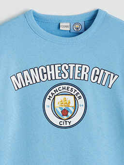 Bisiklet Yaka Manchester City Bask?l? Erkek ?ocuk Sweatshirt